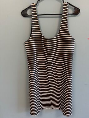 Madewell Black and White Striped Tank Mini Dress